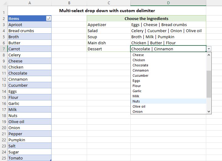 How To Create Multi Select Drop Down List In Excel