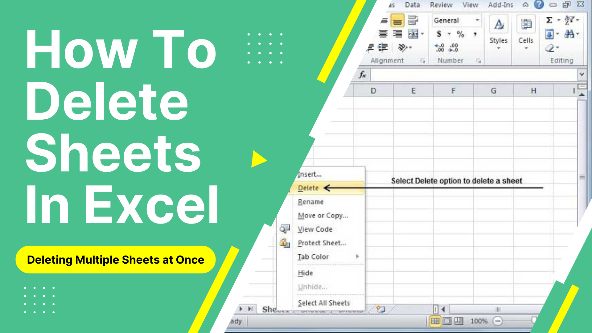 How To Delete All Sheets Except One In Excel 2 Quick Methods