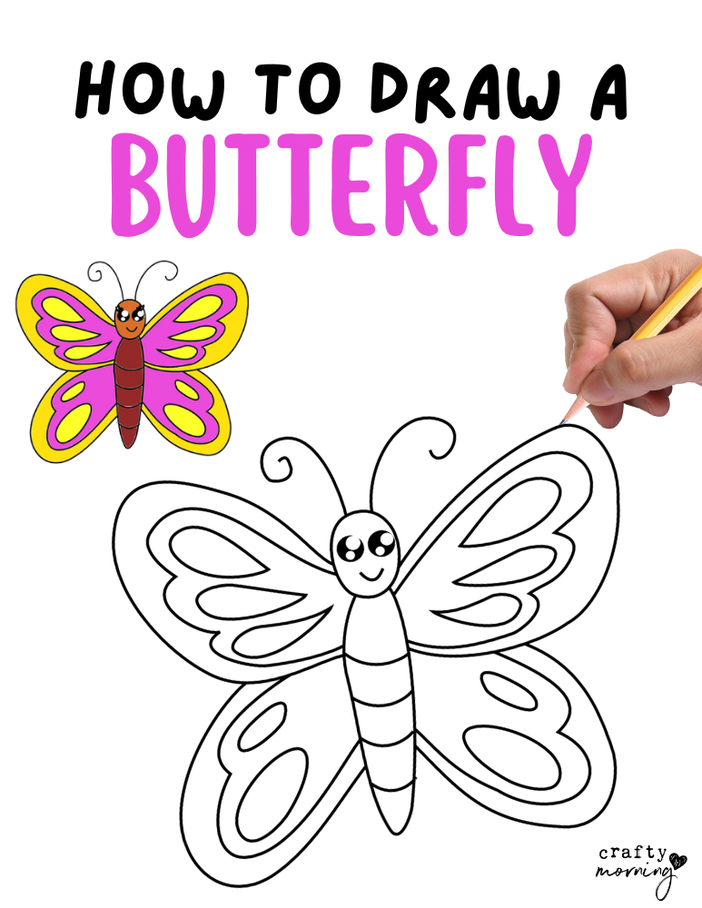 How To Draw A Butterfly Easy Step By Step Crafty Morning