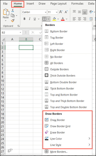 How To Draw Cell Borders In Microsoft Excel