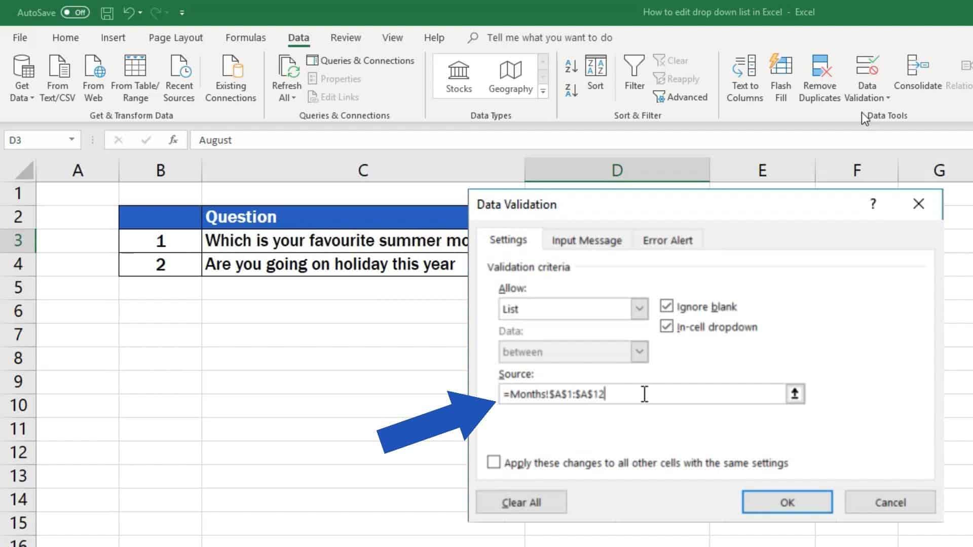 How To Edit Copy And Delete Drop Down List In Excel