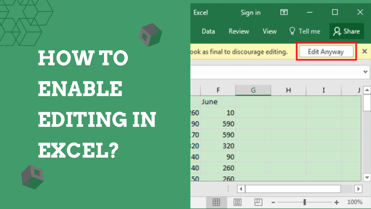 How To Enable Editing In Excel Things To Know Earn Excel