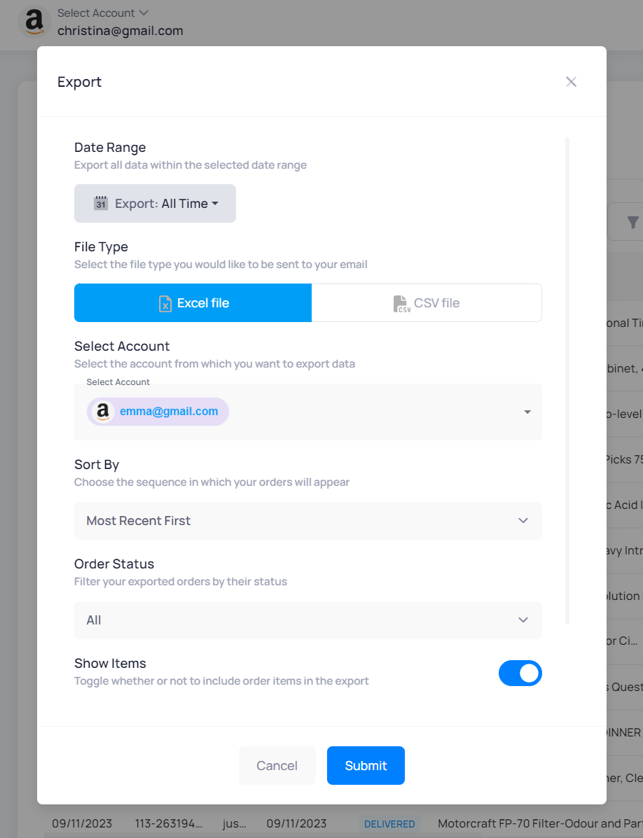 How To Export Amazon Orders To Excel Spreadsheet Ordigo