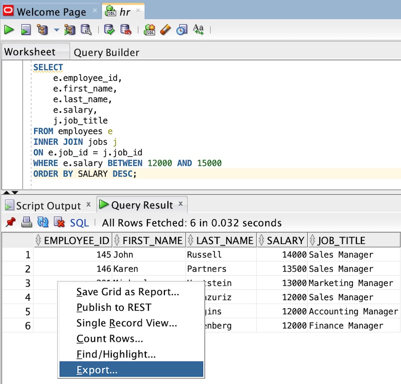 How To Export Table Data From Oracle Sql Developer Csv Brokeasshome Com