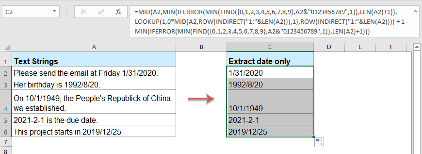 How To Extract Date From Text Strings In Excel