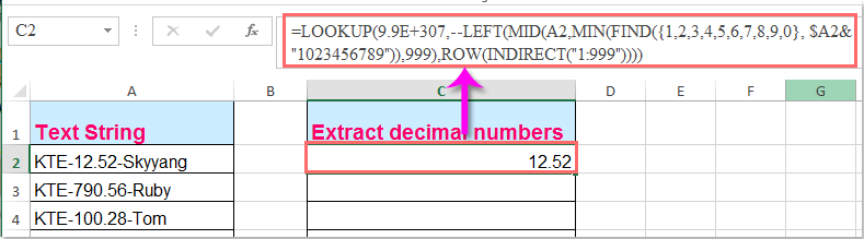 How To Extract Decimal Numbers From Text String In Excel