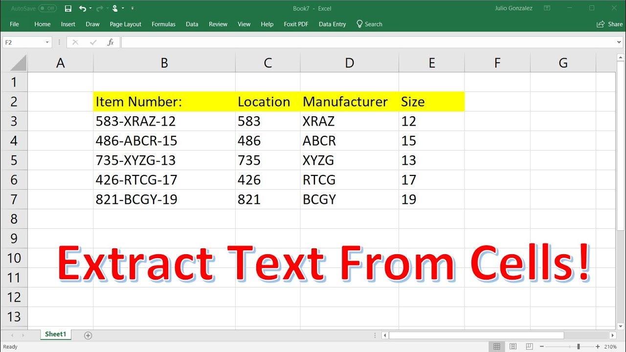 How To Extract Only The Text From A Cell In Excel Printable Online