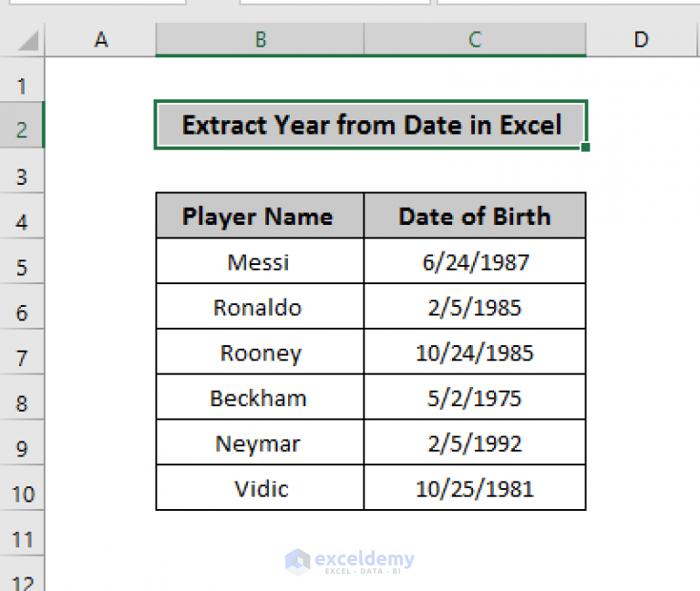 How To Extract Year From Date In Excel 3 Easy Ways