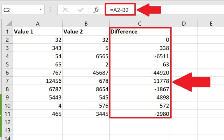 How To Find Difference Between Two Number In Excel Spreadcheaters