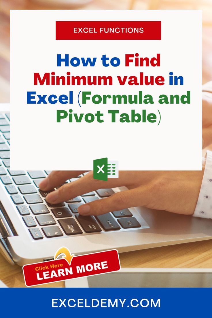 How To Find Minimum Value In Excel Formula And Pivot Table