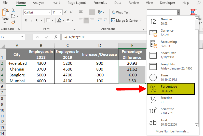 Master Excel: Calculate Percentage Differences Easily