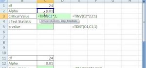 How To Find The T Critical Value In Excel