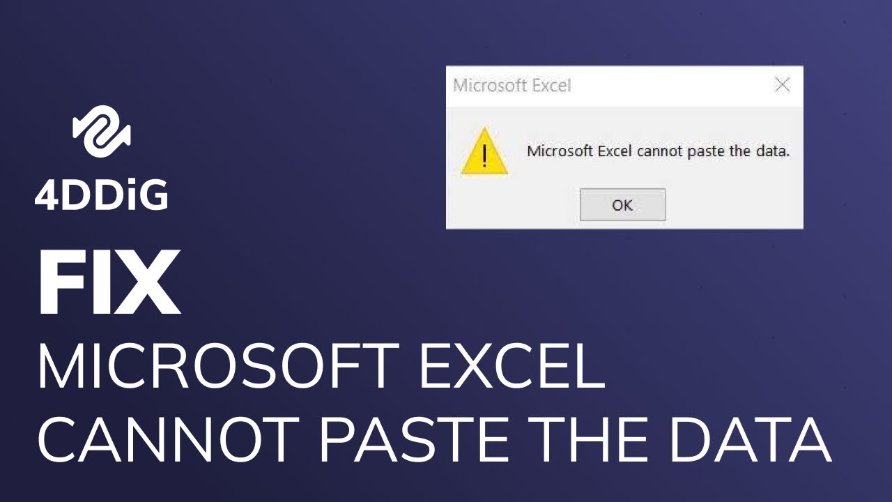 How To Fix Cannot Paste The Data In Microsoft Excel Error