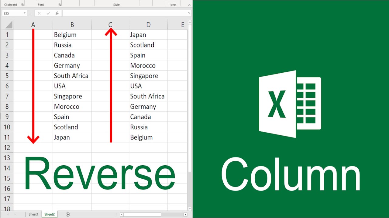 3 Simple Ways to Flip a Column in Excel