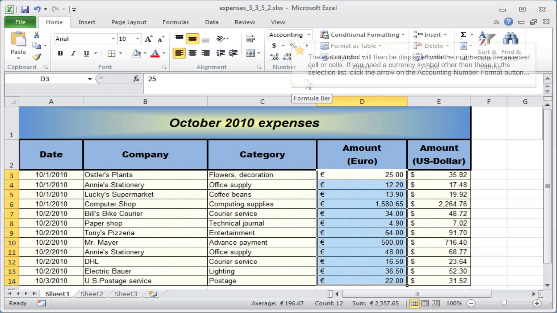 How To Format Numbers As Currency In Ms Excel Officebeginner