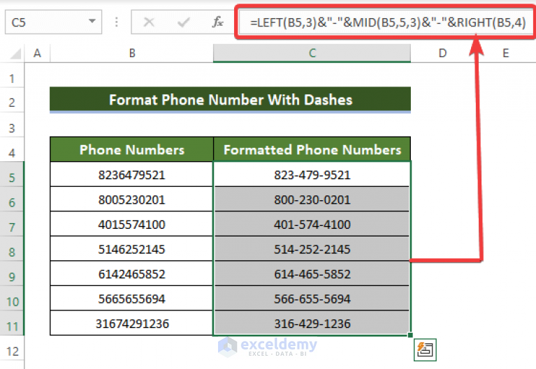 How To Format Phone Numbers In Excel