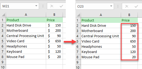 5 Simple Tricks to Remove Dollar Signs in Excel