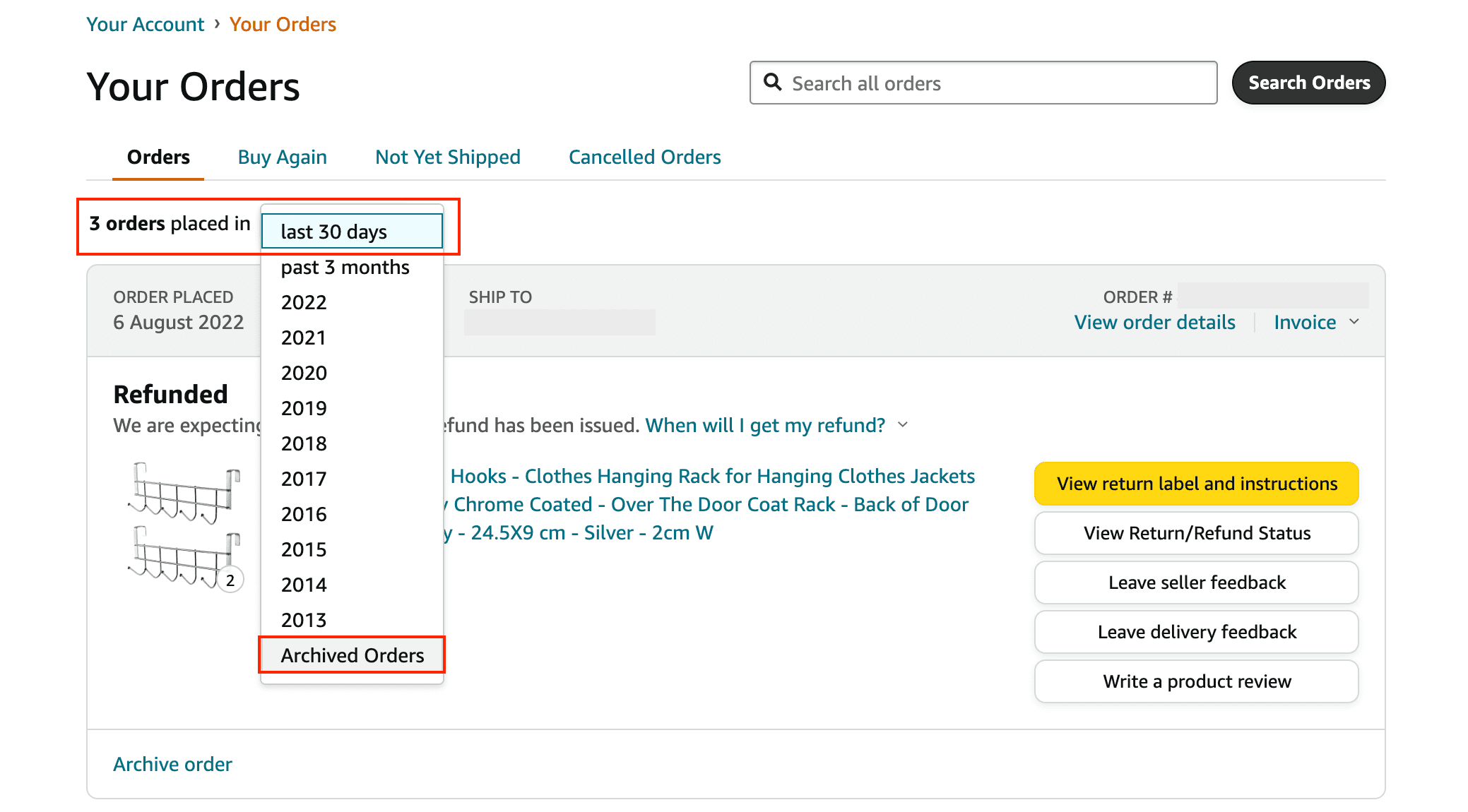 How To Hide An Amazon Order From Your Purchase History