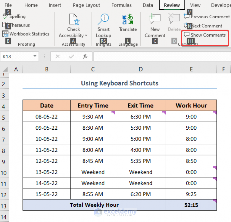 How To Hide Comments In Excel 4 Quick Methods Exceldemy