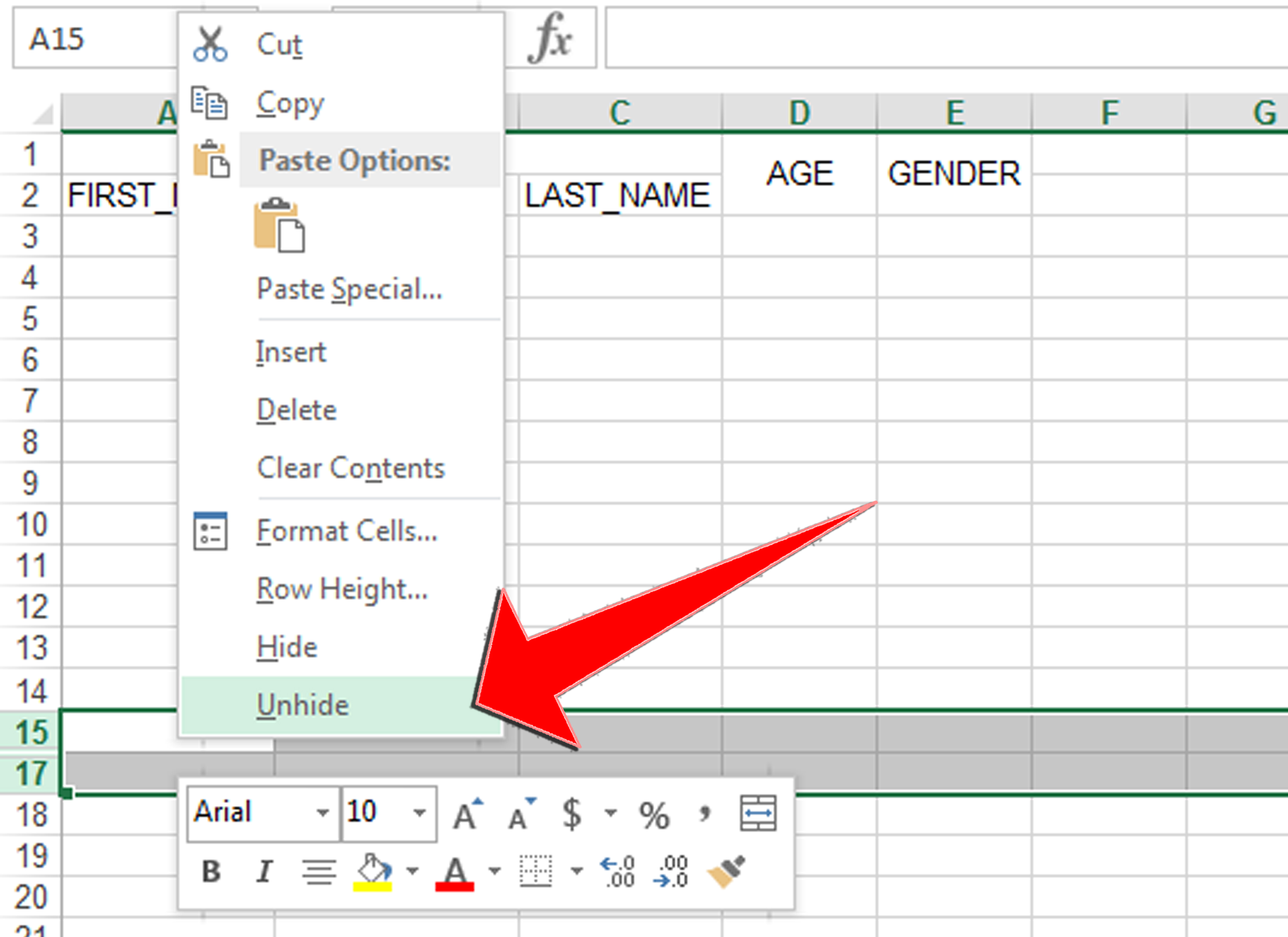 How To Hide Or Unhide Rows In Excel Worksheet