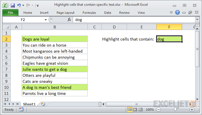 How To Highlight Cells That Contain Specific Text In Excel