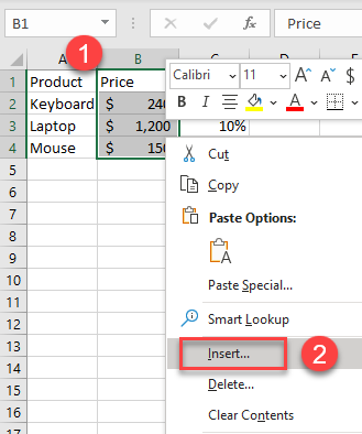 How To Insert And Shift Cells Right In Excel Amp Google Sheets Automate Excel