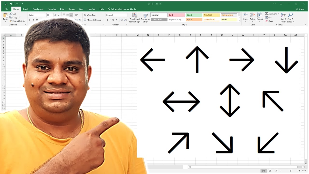 How To Insert Arrow Symbol In Excel Printable Online