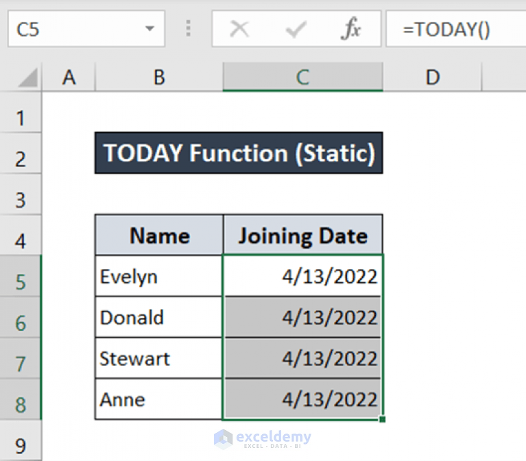 How To Insert Date In Excel Formula 8 Ways Exceldemy