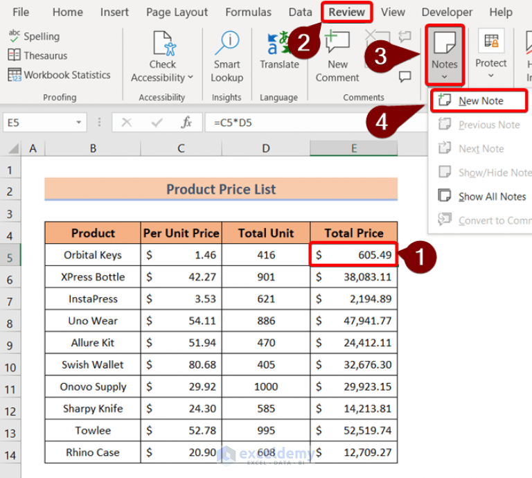 How To Insert Notes In Excel Add Pictures To Notes Show And Hide Notes Healthy Food Near Me