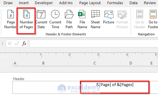 How To Insert Page Number In Excel Sheet Youtube