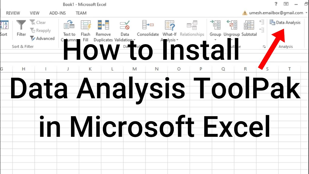 How To Install The Data Analysis Toolpak In Microsoft Excel Youtube