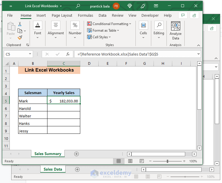 How To Link Excel Workbooks 4 Effective Methods Exceldemy