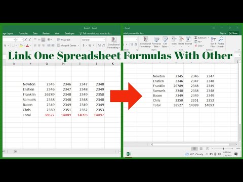 How To Link One Spreadsheet Formula To Other Spreadsheet In Ms Excel Link Spreadsheets In