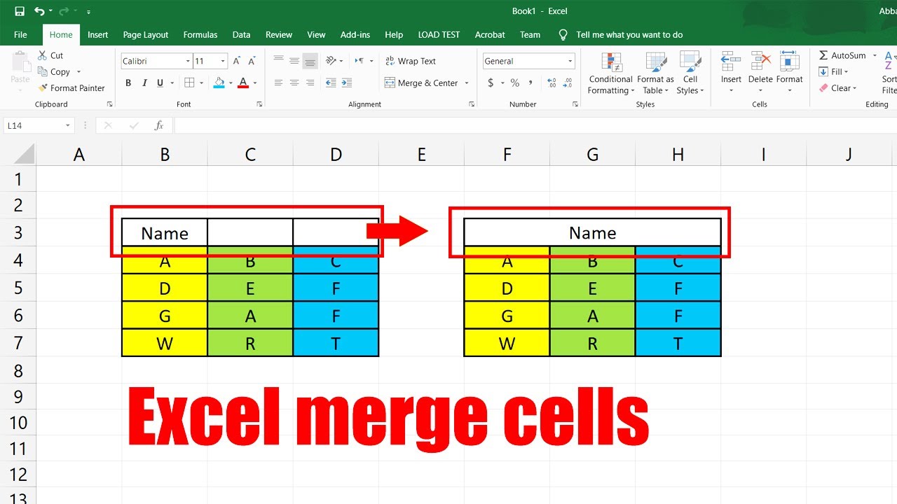 How To Merge Cells In Excel Youtube