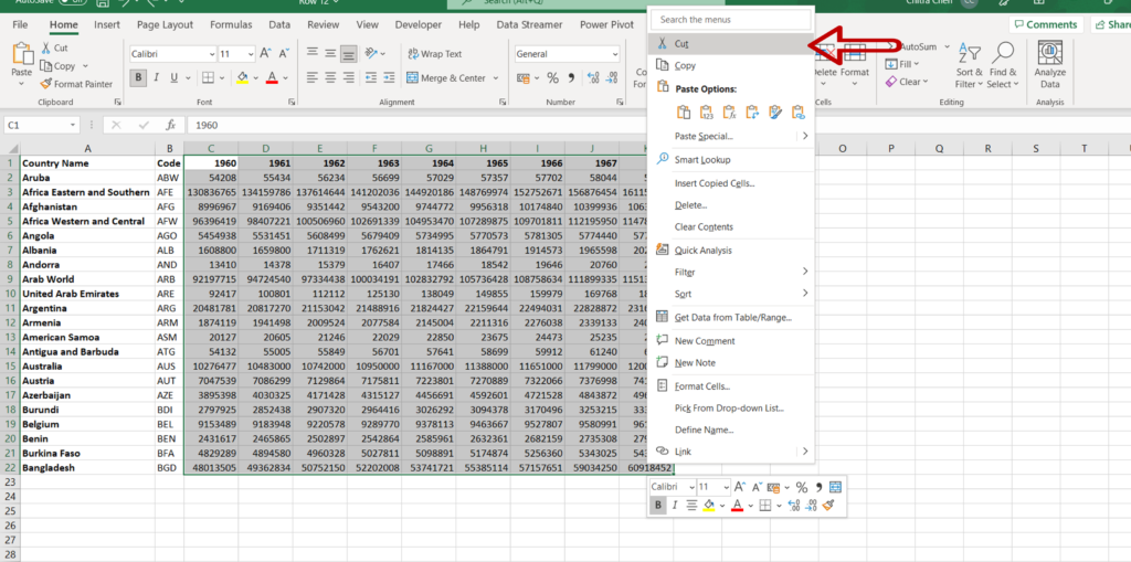 How To Move Cells Down In Excel