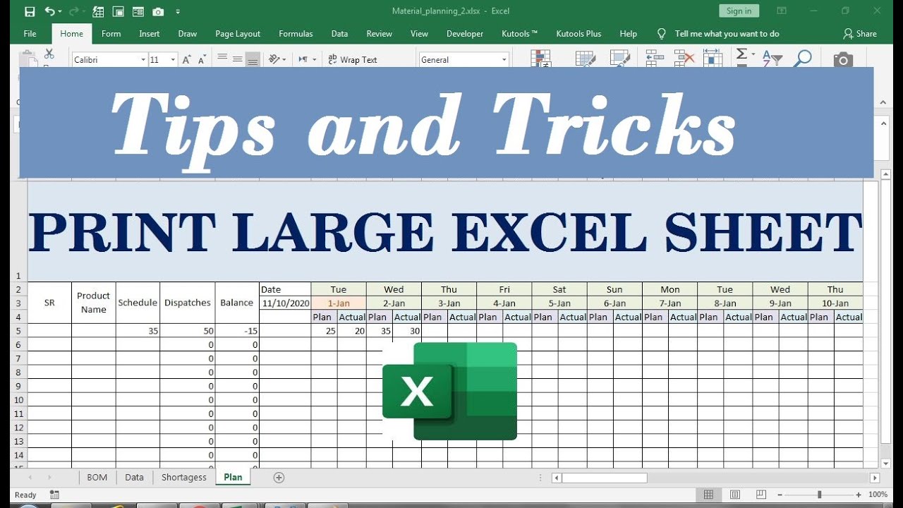 How To Print Large Excel Sheet In One Page Youtube