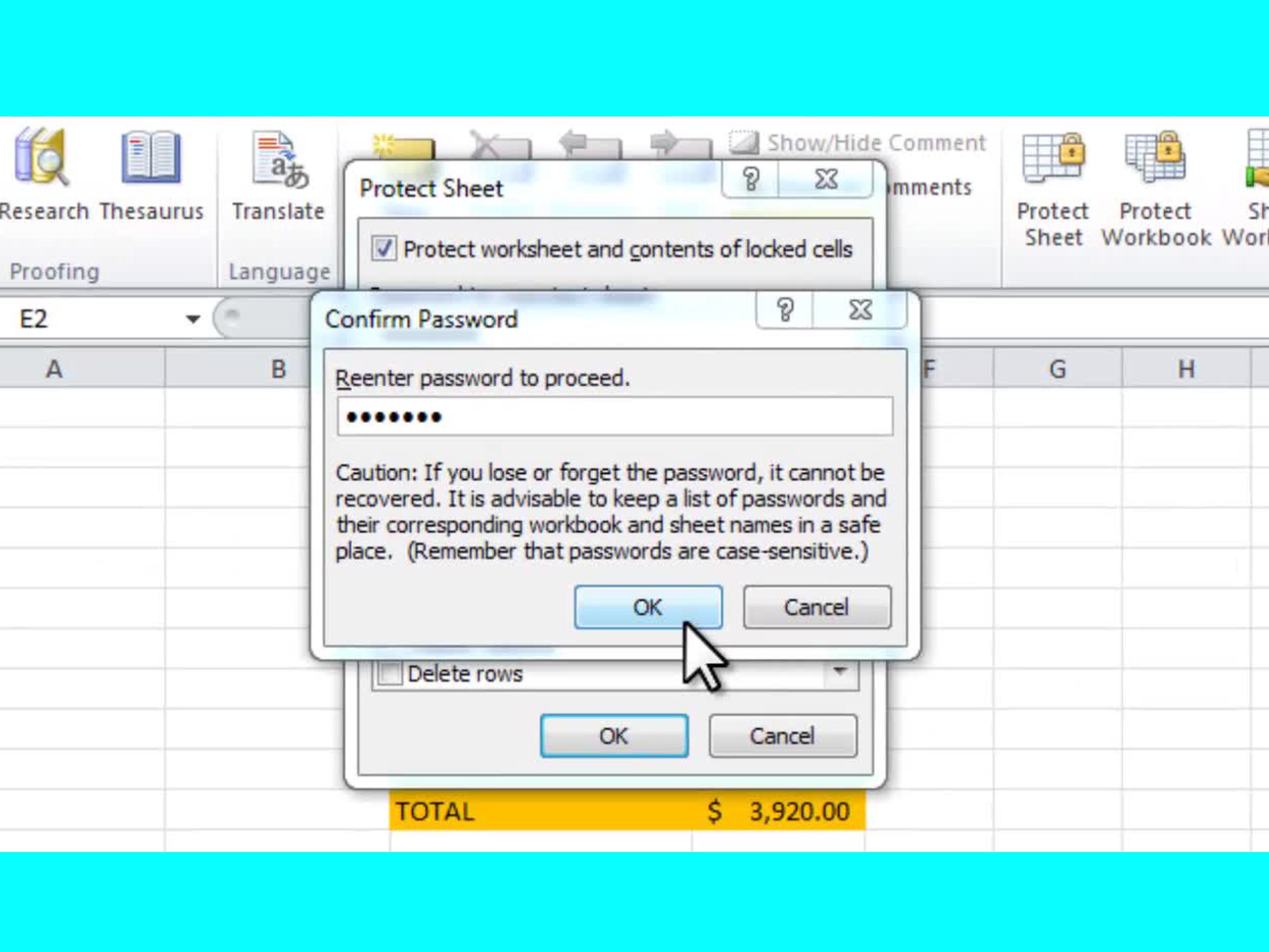 How To Protect Lock Excel Cells That Contain Formula