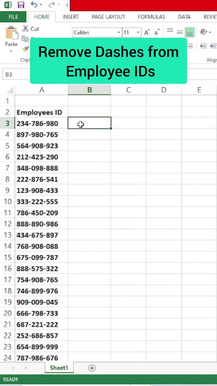 How To Remove Dashes In Microsoft Excel Video