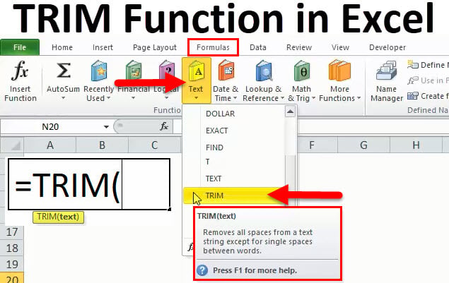 How To Remove Extra Spaces In Excel Excel Trim Function Earn Amp Excel