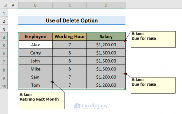 How To Remove Notes In Excel 5 Easy Ways Exceldemy