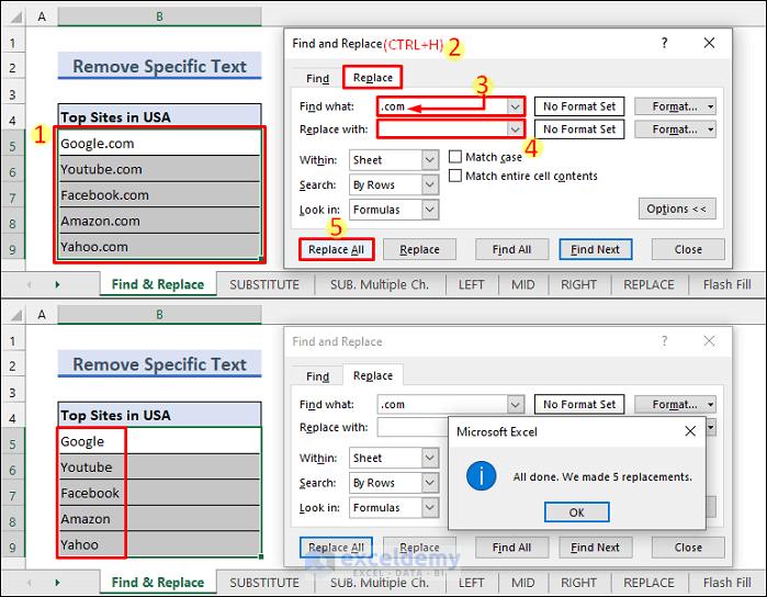 How To Remove Specific Text From A Column In Excel 8 Ways