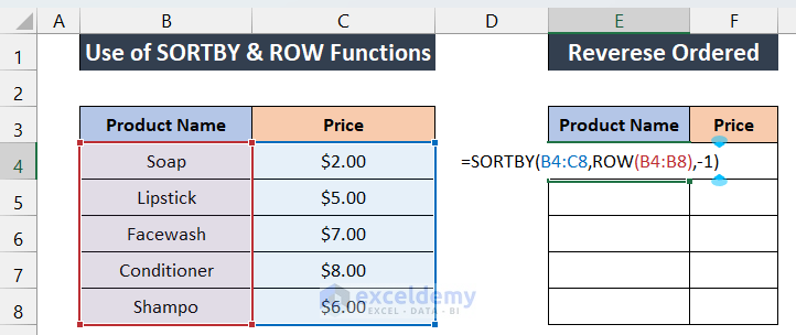 How To Reverse Column Order In Excel 4 Easy Methods