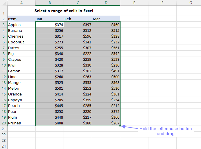 How To Select Multiple Cells In Excel