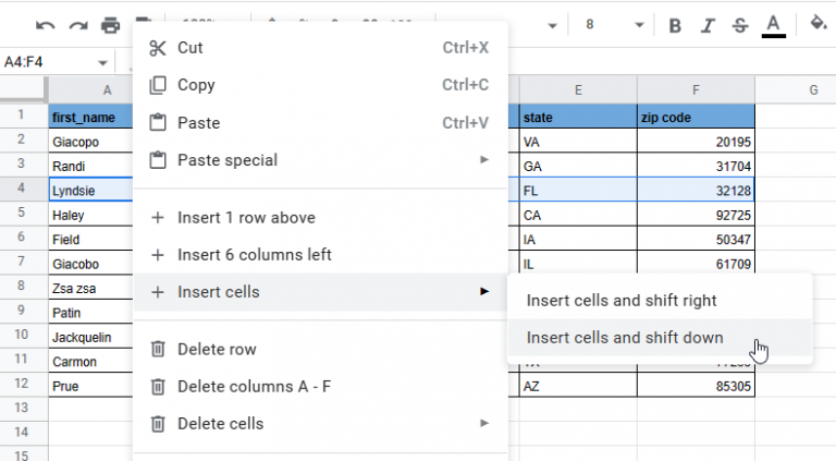 How To Shift Cells Down In Google Sheets Sheets For Marketers