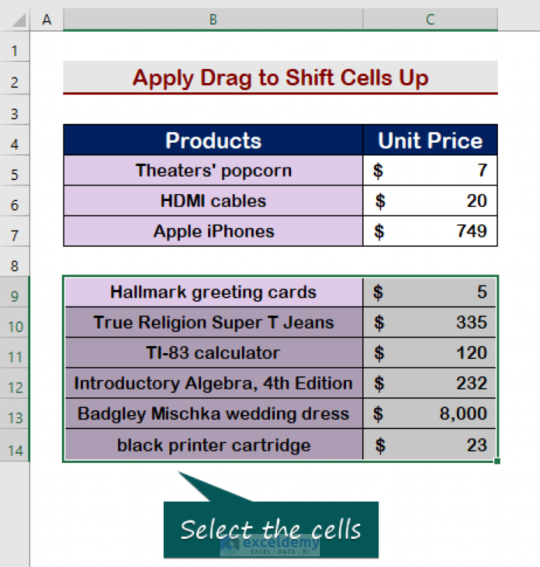 How To Shift Cells In Excel Exceldemy