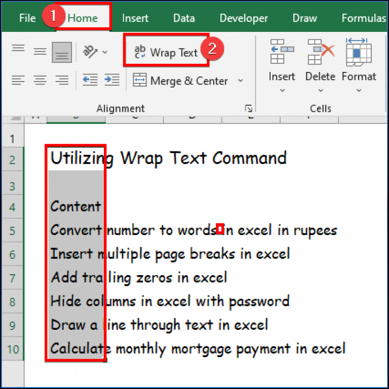 How To Show All Text In An Excel Cell 2 Easy Ways Exceldemy