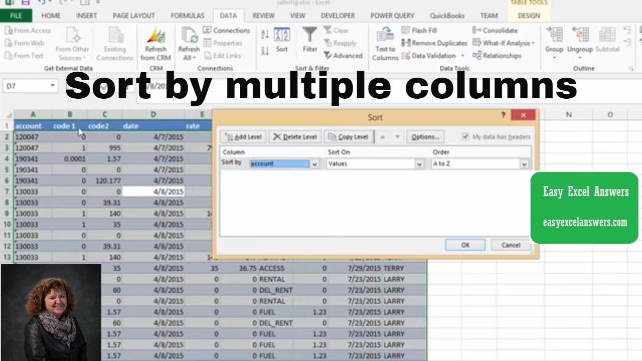 How To Sort A Column But Keep Intact Rows In Excel