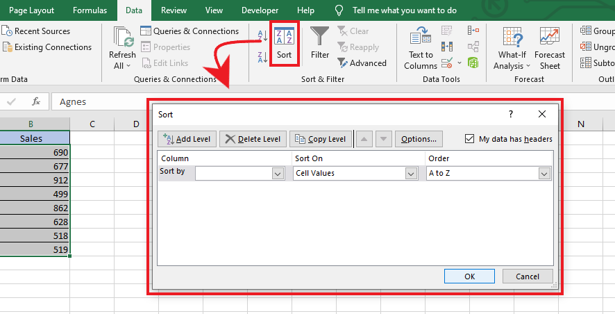 Sorting Alphabetically in Excel: Keeping Rows Intact