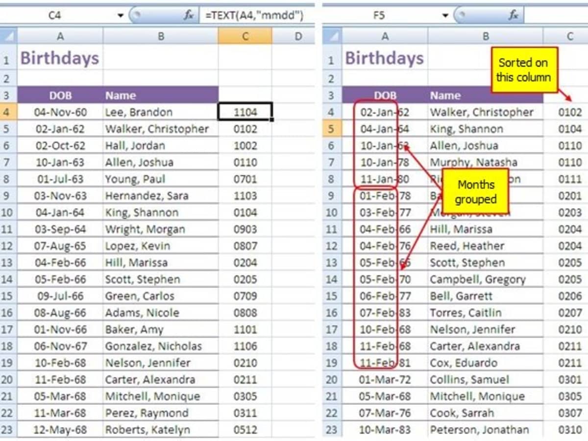 How To Sort Date By Month Ignoring Year In Google Sheets