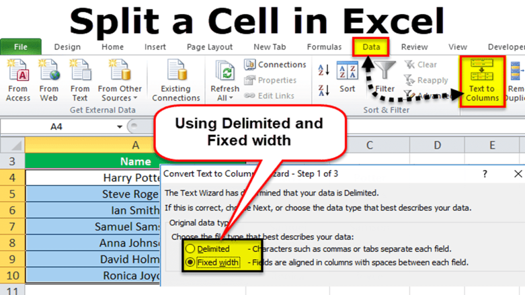 How To Split Cells In Excel Learn Excel